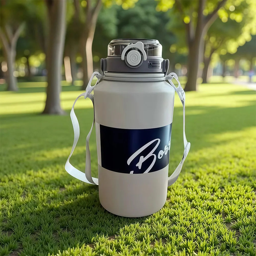 2000ML Large Capacity Stainless Steel Thermos Portable Vacuum Flask Insulated Tumbler With Rope Thermal Cup For Home Outdoor