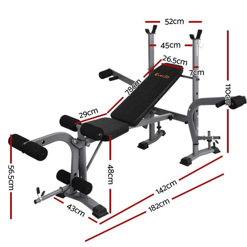 Everfit Weight Bench 8-in-1 Bench Press Adjustable Home Gym Station