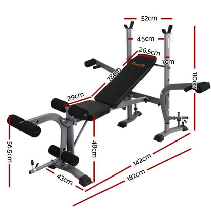 Everfit Weight Bench 8-in-1 Bench Press Adjustable Home Gym Station