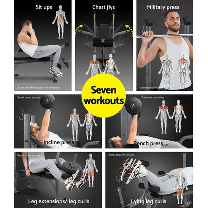 Everfit Weight Bench 8-in-1 Bench Press Adjustable Home Gym Station
