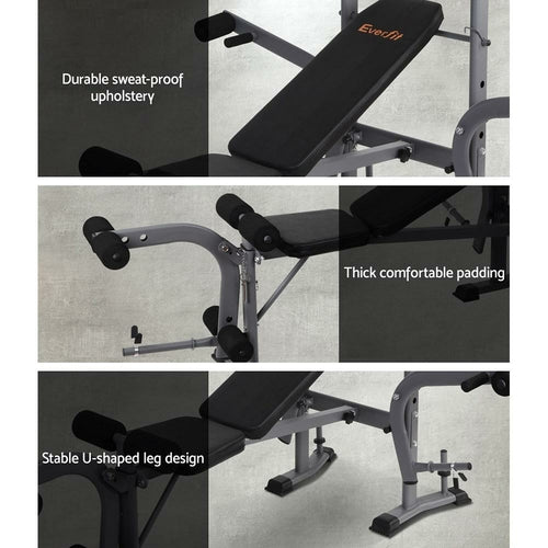 Everfit Weight Bench 8-in-1 Bench Press Adjustable Home Gym Station