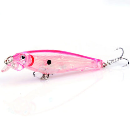 1pcs Floating Laser Hard Minnow Lure 8cm 7.5g Isca Artificial Plastic Bait Wobblers Fishing Tackle Trolling Crankbait Pesca