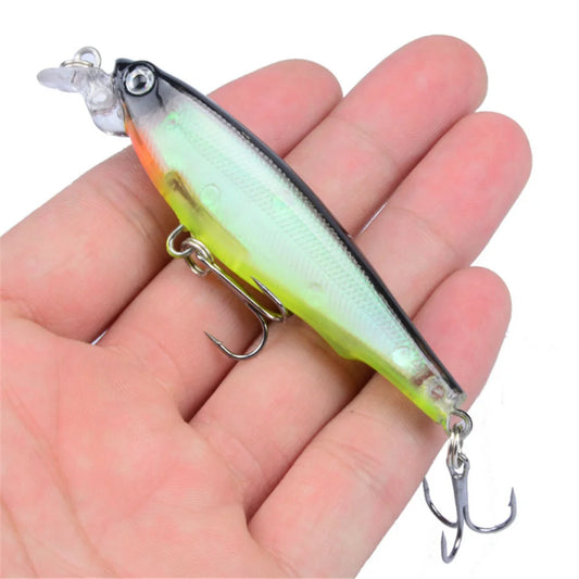 1pcs Floating Laser Hard Minnow Lure 8cm 7.5g Isca Artificial Plastic Bait Wobblers Fishing Tackle Trolling Crankbait Pesca