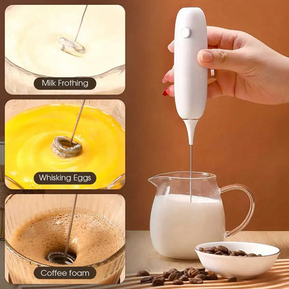 1PC Handheld Stainless Steel Electric Milk Frother Whisk Creamer (No AA Batteries Required) Beverage Coffee Frother Ideal Gift
