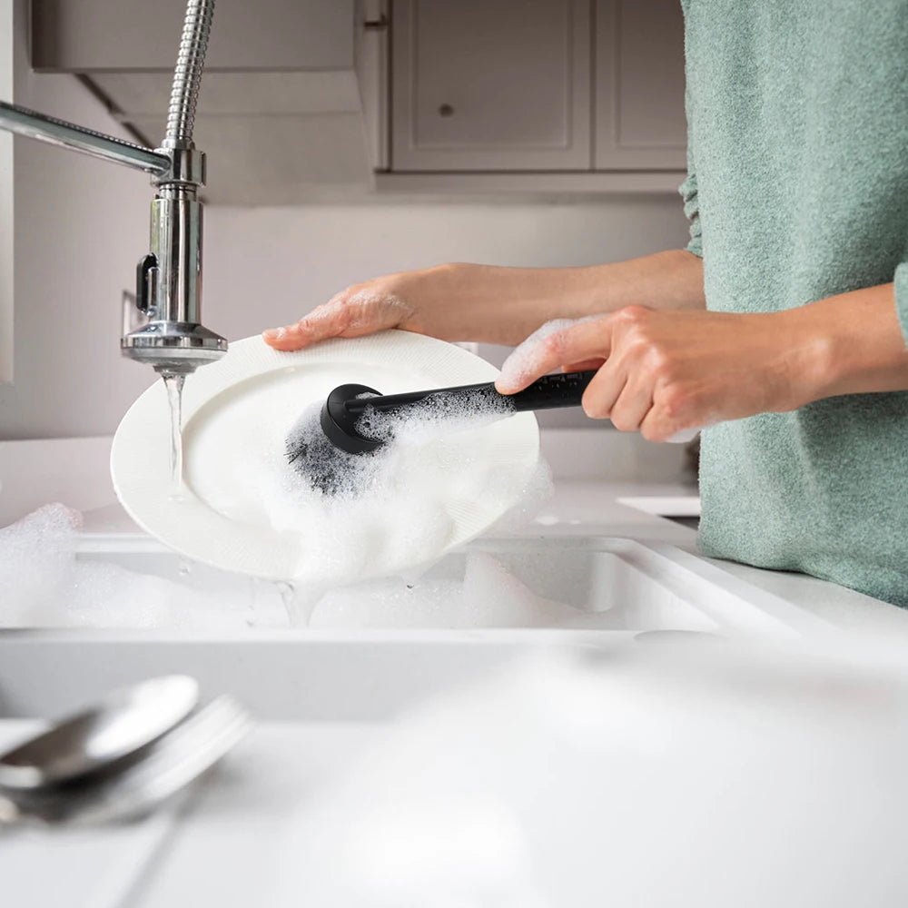 Kitchen Sink Caddy Organizer Soap Dispenser Set with Cleaning Brush Sponge Refillable Bottles for Hand Soap Dish Soap Countertop