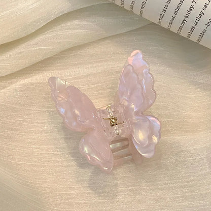 Fairy Butterfly Hair Claw French Retro Acetate Crab Hair Clip Summer Sweet Princess Shark Clip Coiled Hairpin Hair Accessories