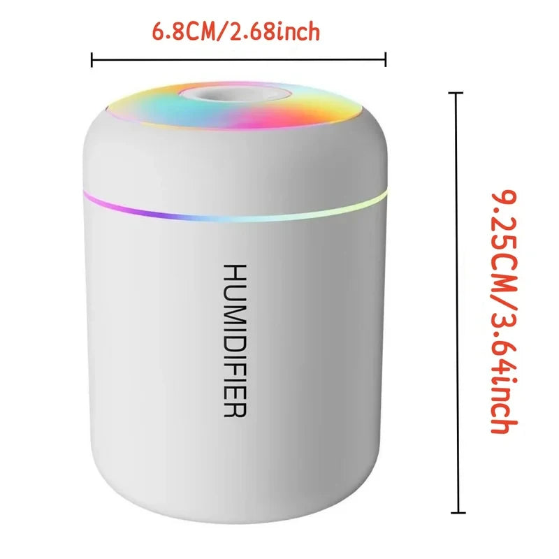 180ML Mini USB Air Humidifier & Aroma Diffuser, Essential Oil Purifier with LED Lights for Car Home Bedroom, Portable