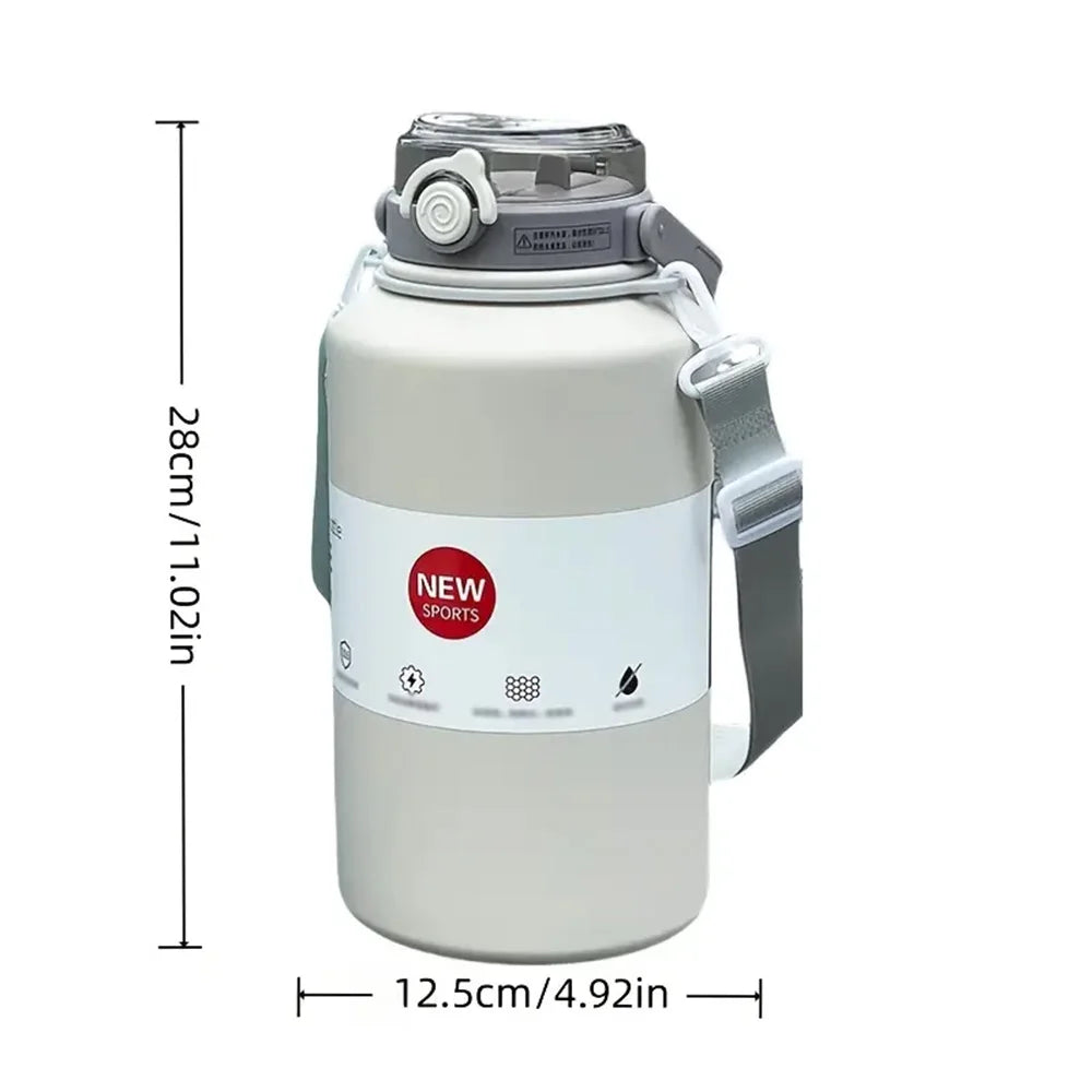 2000ML Large Capacity Stainless Steel Thermos Portable Vacuum Flask Insulated Tumbler With Rope Thermal Cup For Home Outdoor