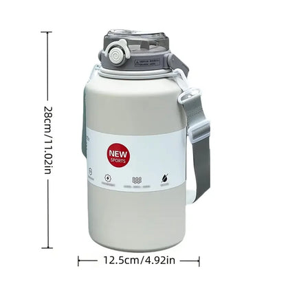 2000ML Large Capacity Stainless Steel Thermos Portable Vacuum Flask Insulated Tumbler With Rope Thermal Cup For Home Outdoor