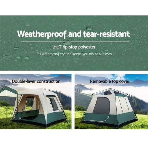 Weisshorn Instant Up Camping Tent 4 Person Pop up Tents Family Hiking